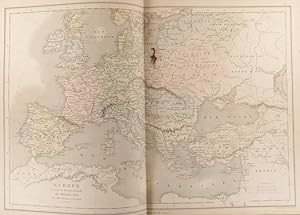 Carte de l'Europe pendant la dernière période du moyen âge. Carte extraite de l'Atlas universel e...