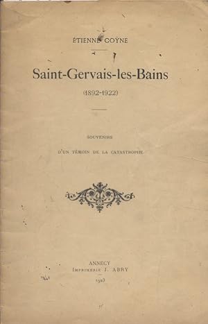 Saint-Gervais. Tiré à part. Extrait de la Presse Thermale.