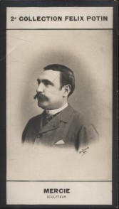 Photographie de la collection Félix Potin (4 x 7,5 cm) représentant : Antonin Mercié, sculpteur. ...