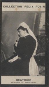 Photographie de la collection Félix Potin (4 x 7,5 cm) représentant : Princesse Béatrice de Batte...