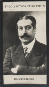 Photographie de la collection Félix Potin (4 x 7,5 cm) représentant : Duvernois, homme de lettres...