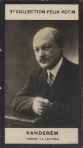 Photographie de la collection Félix Potin (4 x 7,5 cm) représentant : Vanderem, homme de lettres....