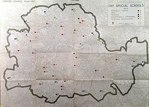 LONDON SCHOOL PLAN 1947. Large plan of London indicating the existing and proposed Special Day ...
