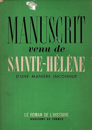 Imagen del vendedor de Manuscrit venu de Sainte-Helene de'une maniere inconnue a la venta por JP Livres