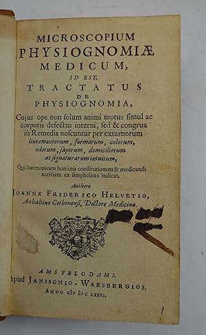 Imagen del vendedor de Microscopium physiognomiae medicum, id est tractatus de Physiognomia& a la venta por Studio Bibliografico Benacense