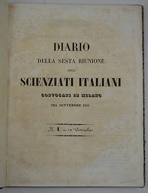 Diario della sesta riunione degli scienziati italiani convocati in Milano nel settembre 1844.