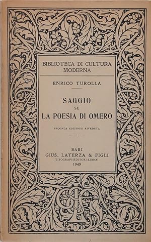 Bild des Verkufers fr Saggio su la poesia di Omero zum Verkauf von FABRISLIBRIS