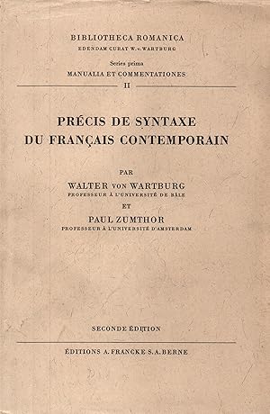 Image du vendeur pour Precis de syntaxe du francais contemporain mis en vente par JP Livres