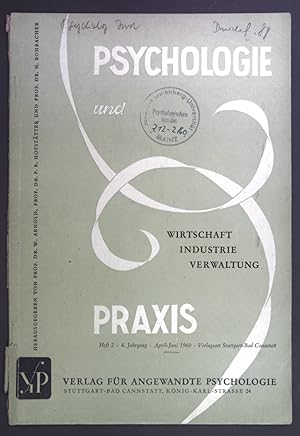 Seller image for Methodisches zur Schulung der Menschenkenntnis. - in: Psychologie und Praxis. Wirtschaft, Industrie, Verwaltung. 4. Jhg. 1960, Heft 2. for sale by books4less (Versandantiquariat Petra Gros GmbH & Co. KG)