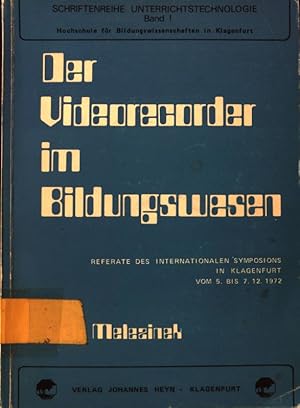 Bild des Verkufers fr Der Videorecorder im Bildungswesen; Schriftenreihe Unterrichtstechnologie; Band 1; zum Verkauf von books4less (Versandantiquariat Petra Gros GmbH & Co. KG)