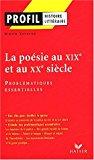 Image du vendeur pour La Posie Du Xixe Et Du Xxe Sicle : Problmatiques Essentielles mis en vente par RECYCLIVRE