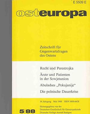 Recht und Perestrojka . (u.a.). 5 / 88. osteuropa. Zeitschrift für Gegenwartsfragen des Ostens. 3...