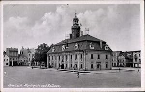 Ansichtskarte / Postkarte Rawicz Rawitsch Posen, Marktplatz, Rathaus