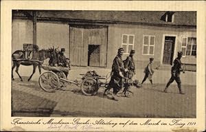 Bild des Verkufers fr Ansichtskarte / Postkarte Franzsische Maschinengewehrabteilung auf dem Marsch im Krieg 1914, I WK zum Verkauf von akpool GmbH