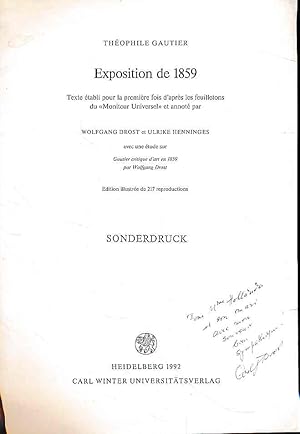 Bild des Verkufers fr Gautier critique d'art en 1859. Le esthtique de l'empathie et les prtendues contradictions de Gautier. zum Verkauf von Fundus-Online GbR Borkert Schwarz Zerfa