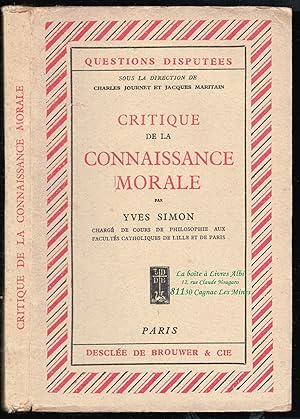 Critique de la connaissance morale / Religion / Spiritualité / Philosophie Catholique