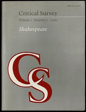 Seller image for Critical Survey: Volume I Number I Shakespeare for sale by Lazy Letters Books