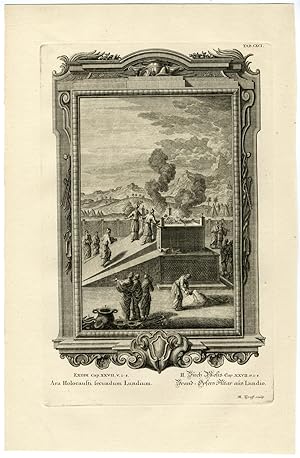 Antique Print-ALTAR-BURNT OFFERING-HOLOCAUST-TAB.CXCI-Scheuchzer-c.1731