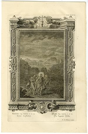 Antique Print-JESUS-PETER-SORROW-BETRAYAL-TAB.DCXCIX-Scheuchzer-c.1731