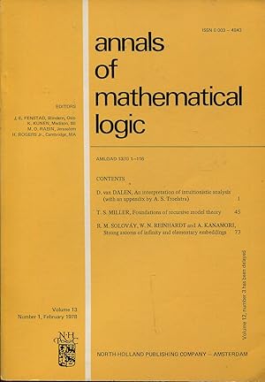 Immagine del venditore per Annals of mathematical logic. Volume 13, Number 1, February 1978 venduto da Sylvain Par