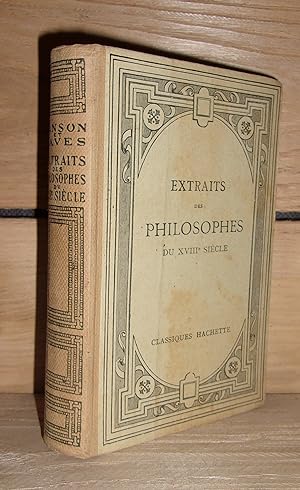 Seller image for EXTRAITS DES PHILOSOPHES DU XVIIIe SIECLE for sale by Planet'book