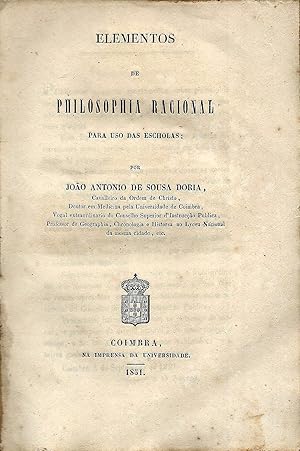 ELEMENTOS DE PHILOSOPHIA RACIONAL para uso das escholas.