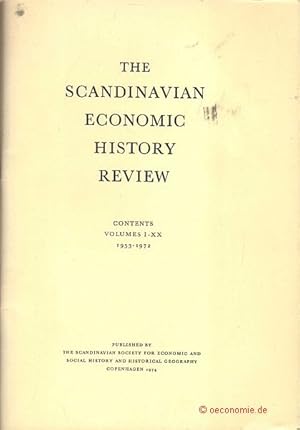 Bild des Verkufers fr The Scandinavian Economic History Review. Contents Volumes I-XX 1953-1972. zum Verkauf von Antiquariat Hohmann