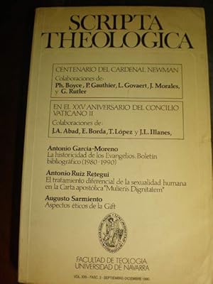 Seller image for Scripta Theologica Vol. 22 - Fasc. 3 - ao 1990. Centenario del Cardenal Newman - En el XXV aniversario del Concilio Vaticano II for sale by Librera Antonio Azorn