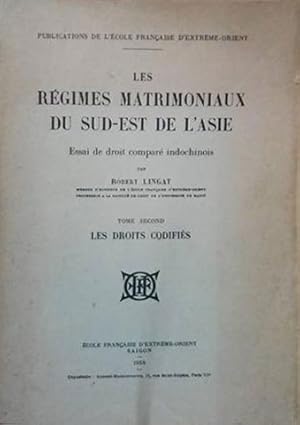 Seller image for Regimes Matrimoniaux Du Sud-Est de L'Asie, Les for sale by SEATE BOOKS