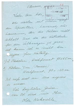 Bild des Verkufers fr 2 eigenh. Briefe und 2 eigenh. Postkarten mit Unterschrift. zum Verkauf von Kotte Autographs GmbH