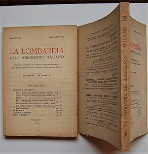 LA LOMBARDIA NEL RISORGIMENTO ITALIANO. ANNO XV. GENNAIO E LUGLIO 1930.