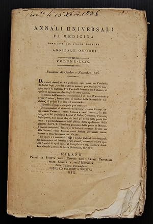 ANNALI UNIVERSALI DI MEDICINA. ANNO 1836. VOLUME LXXX.