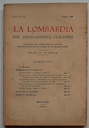 LA LOMBARDIA NEL RISORGIMENTO ITALIANO. ANNO XI. GIUGNO 1926.
