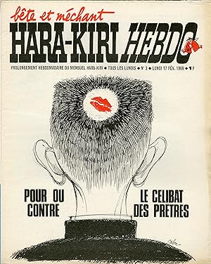 "HARA-KIRI HEBDO N°3 du 17/2/1969 (complet)" CABU : POUR OU CONTRE LE CÉLIBAT DES PRÊTRES