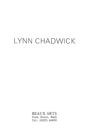Image du vendeur pour Lynn Chadwick, Beaux Arts, c1990 mis en vente par M Godding Books Ltd