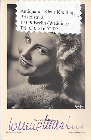 Image du vendeur pour Winnie Markus - Deutsche Filmschauspielerin ( 1921 - 2002 ) mis en vente par Klaus Kreitling