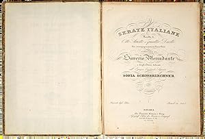 Immagine del venditore per Serate Italiane Raccolta di Otto Ariette e quattro Duetti Con accompagnamento di Piano-Forte . e dagli Editori dedicate all' Egregia Cantante Signora Sofia Schoberiechner . Prezzo L 12 N. di P. venduto da J & J LUBRANO MUSIC ANTIQUARIANS LLC