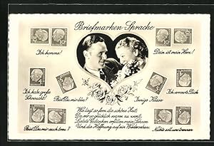 Bild des Verkufers fr Ansichtskarte Briefmarken-Sprache, Wie liegt so fern die schne Zeit. zum Verkauf von Bartko-Reher