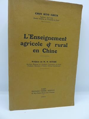 Seller image for L'Enseignement agricole et rural en Chine for sale by INDOSIAM RARE BOOKS