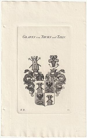 Bild des Verkufers fr Grafen von Thurn und Taxis. Kupferstich-Wappen. zum Verkauf von Antiquariat Dennis R. Plummer