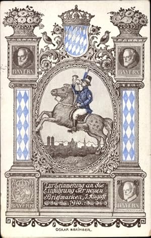 Briefmarken Künstler Ansichtskarte / Postkarte Beringer, O., Einführung der neuen Briefmarken 191...