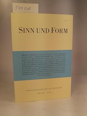 Imagen del vendedor de Sinn und Form 2/2015. [Neubuch] 66. Jahr / 2015 / 2. Heft. Mrz / April. a la venta por ANTIQUARIAT Franke BRUDDENBOOKS