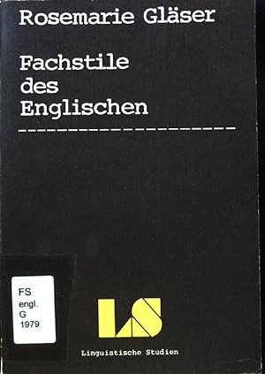 Immagine del venditore per Fachstile des Englischen; Linguistische Studien; venduto da books4less (Versandantiquariat Petra Gros GmbH & Co. KG)