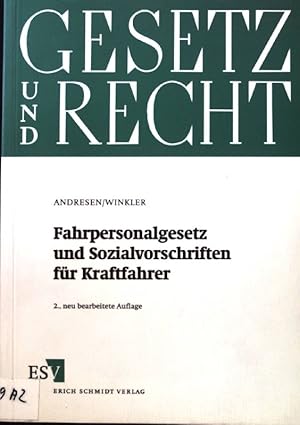 Immagine del venditore per Fahrpersonalgesetz und Sozialvorschriften fr Kraftfahrer; Gesetz und Recht; venduto da books4less (Versandantiquariat Petra Gros GmbH & Co. KG)