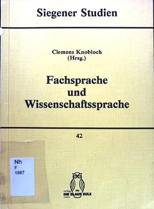 Immagine del venditore per Fachsprache und Wissenschaftssprache. Siegener Studien ; Bd. 42; venduto da books4less (Versandantiquariat Petra Gros GmbH & Co. KG)