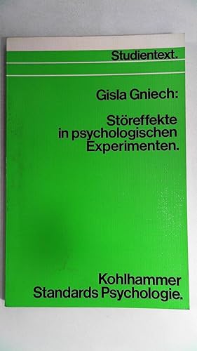 Imagen del vendedor de Streffekte in psychologischen Experimenten (Kohlhammer Standards Psychologie Studientext), a la venta por Antiquariat Maiwald