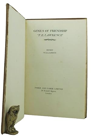 Imagen del vendedor de GENIUS OF FRIENDSHIP. 'T. E. LAWRENCE' a la venta por Kay Craddock - Antiquarian Bookseller