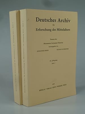 Bild des Verkufers fr Deutsches Archiv fr Erforschung des Mittelalters 60. Jahrgang Heft 1+2. zum Verkauf von Antiquariat Dorner