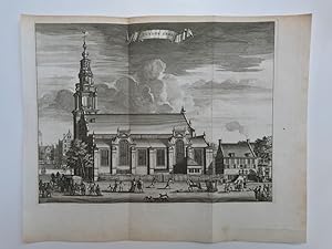 Grabado antiguo siglo XVIII Amsterdam Holanda Paises Bajos