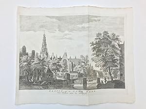 Grabado antiguo siglo XVIII Amsterdam Holanda Paises Bajos